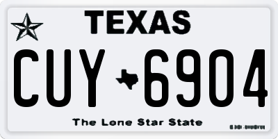 TX license plate CUY6904