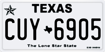 TX license plate CUY6905