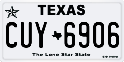 TX license plate CUY6906