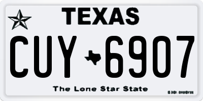 TX license plate CUY6907