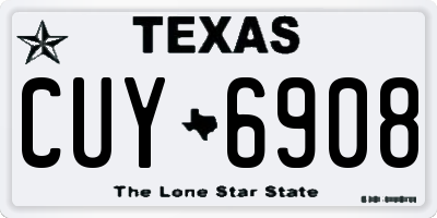 TX license plate CUY6908