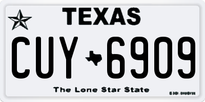 TX license plate CUY6909