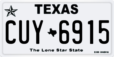 TX license plate CUY6915