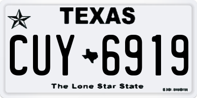 TX license plate CUY6919