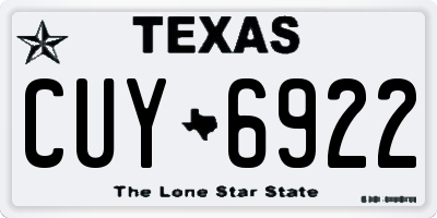 TX license plate CUY6922