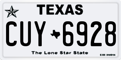 TX license plate CUY6928