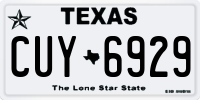 TX license plate CUY6929