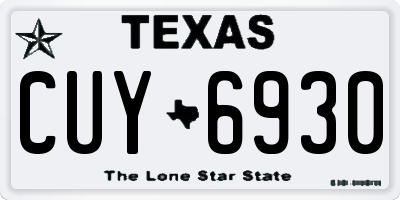 TX license plate CUY6930