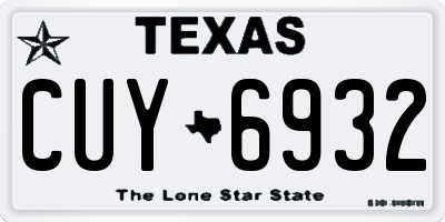 TX license plate CUY6932