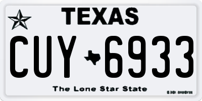 TX license plate CUY6933