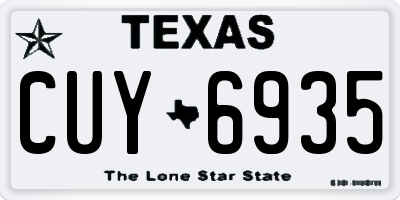 TX license plate CUY6935