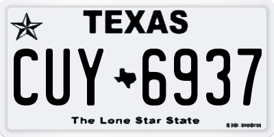 TX license plate CUY6937