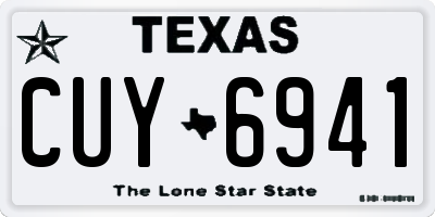 TX license plate CUY6941