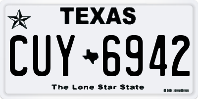 TX license plate CUY6942