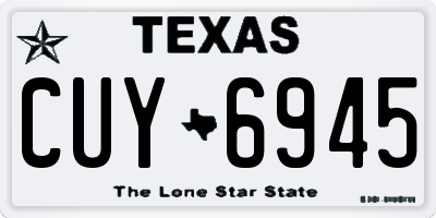 TX license plate CUY6945