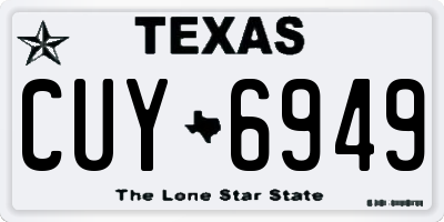 TX license plate CUY6949