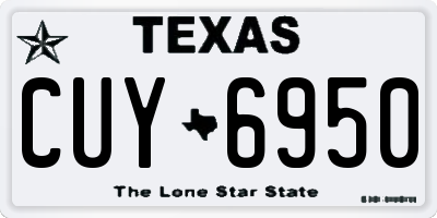 TX license plate CUY6950