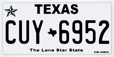 TX license plate CUY6952