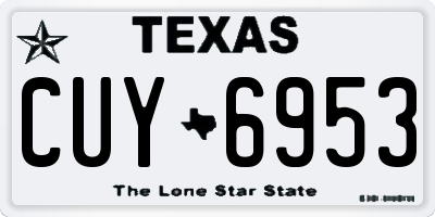 TX license plate CUY6953