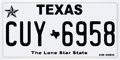 TX license plate CUY6958