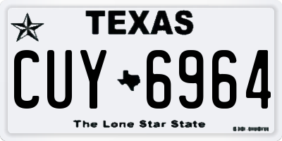 TX license plate CUY6964
