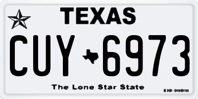 TX license plate CUY6973