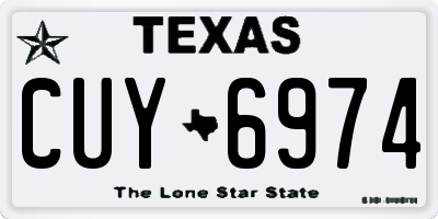 TX license plate CUY6974