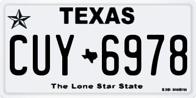 TX license plate CUY6978