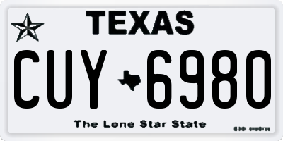 TX license plate CUY6980