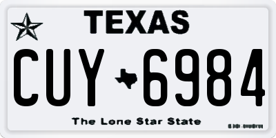 TX license plate CUY6984