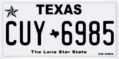 TX license plate CUY6985