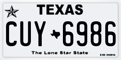 TX license plate CUY6986