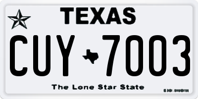 TX license plate CUY7003