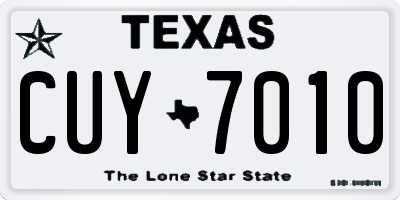 TX license plate CUY7010