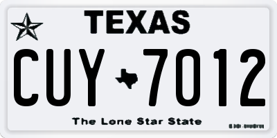 TX license plate CUY7012