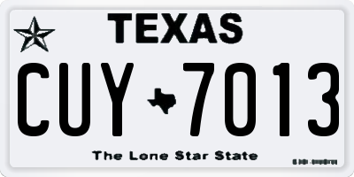 TX license plate CUY7013