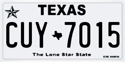 TX license plate CUY7015