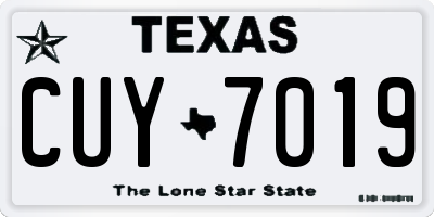 TX license plate CUY7019