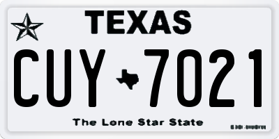TX license plate CUY7021