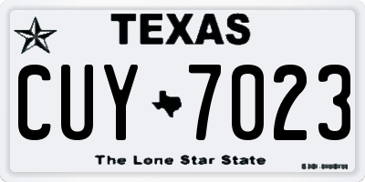 TX license plate CUY7023