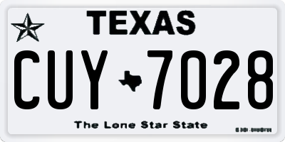 TX license plate CUY7028