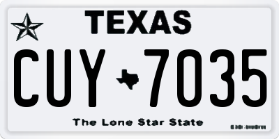 TX license plate CUY7035