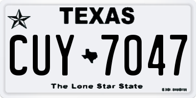 TX license plate CUY7047