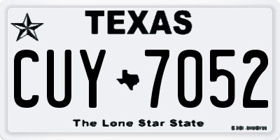 TX license plate CUY7052