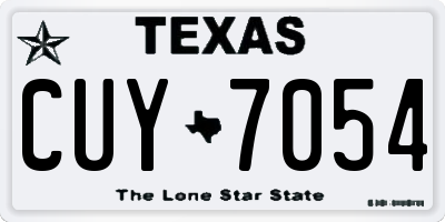 TX license plate CUY7054