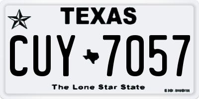 TX license plate CUY7057