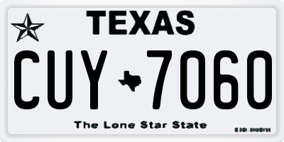TX license plate CUY7060
