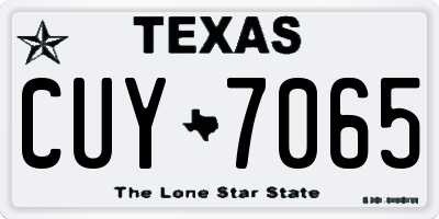 TX license plate CUY7065