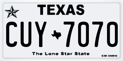 TX license plate CUY7070