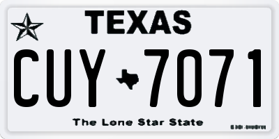 TX license plate CUY7071